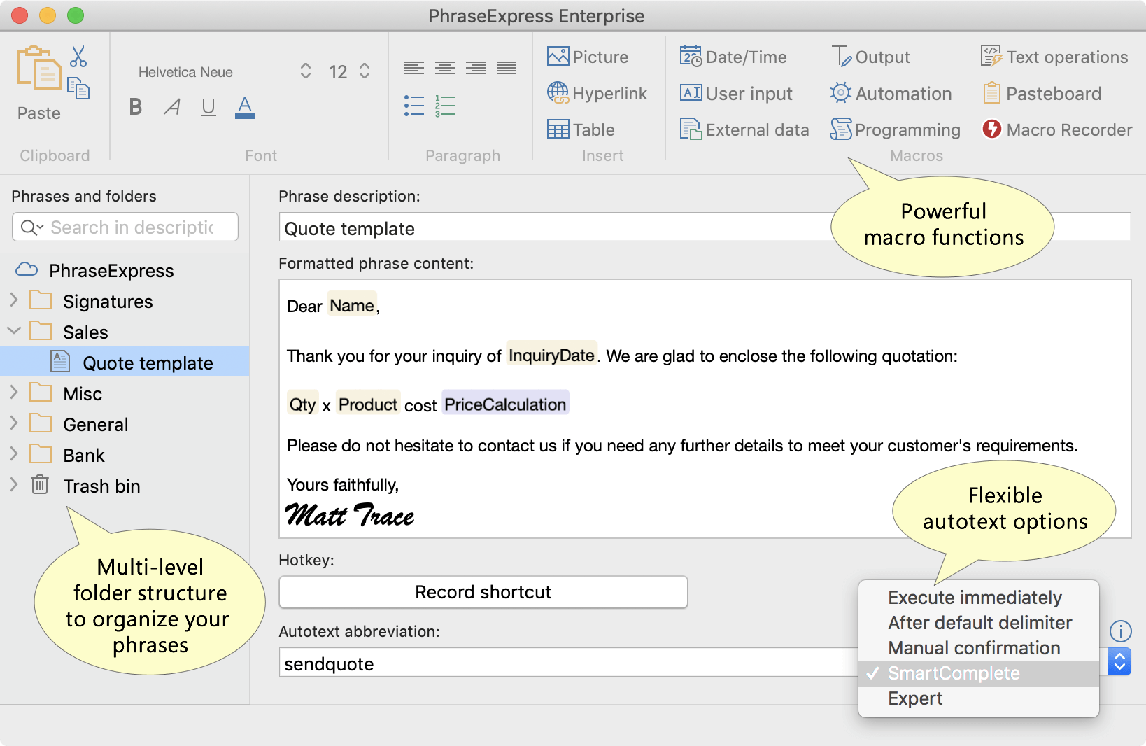 snippets and text expansion for mac os